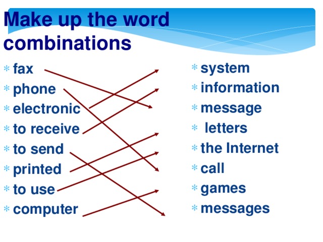 Word combinations