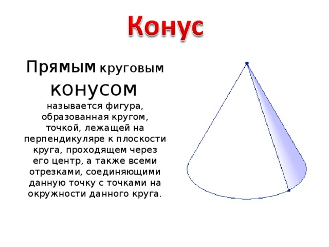 Отрезок конуса. Прямой круговой конус. Конус прямой круговой конус. Прямым круговым конусом называется фигура. Правильный круговой конус.